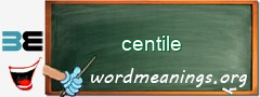 WordMeaning blackboard for centile